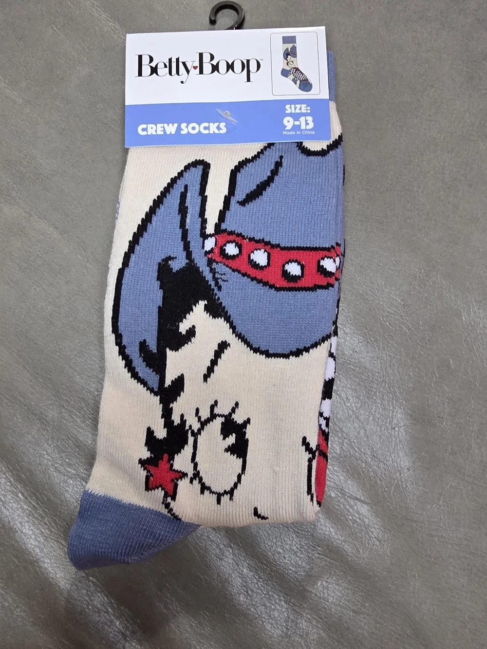 Betty Boop Cream, Blue and Red Crew Socks
